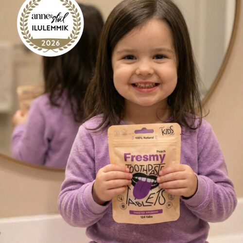 laste virsiku hambapastatabletid