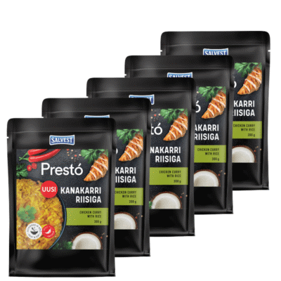 Presto kanakarri riisiga. Maailmaköögi klassikasse kuuluv retsept, mis on tuntud ja armastatud – tasakaalukalt vürtsikas ja aasiapärane mugavustoit. Mõnus toidukord erinevateks olukordadeks – alates lastele peale koolipäeva kuni õhtusöögiks. Presto tooted on valmis lahendused, mille osas piisab tarbimiseks vaid endale sobival viisil soojendamisest!
