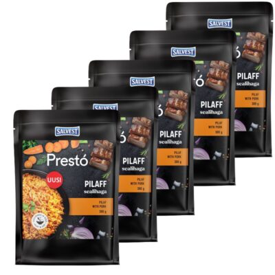 Presto pilaff on täisväärtuslik toidukord, mis sobib igaks hetkeks. Seda on lihtne nautida igal ajal – olgu see matkale, kontorisse või tavapäraseks toidukorraks kodus. Säilitusaineteta ja sobib nii lastele kui täiskasvanutele.
