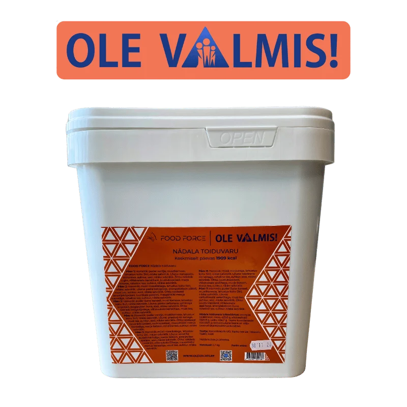 Savaitės maisto atsargos BŪK PASIRENGĘS – krizinis rinkinys, užkandžiai ir priedai (104 produktai)