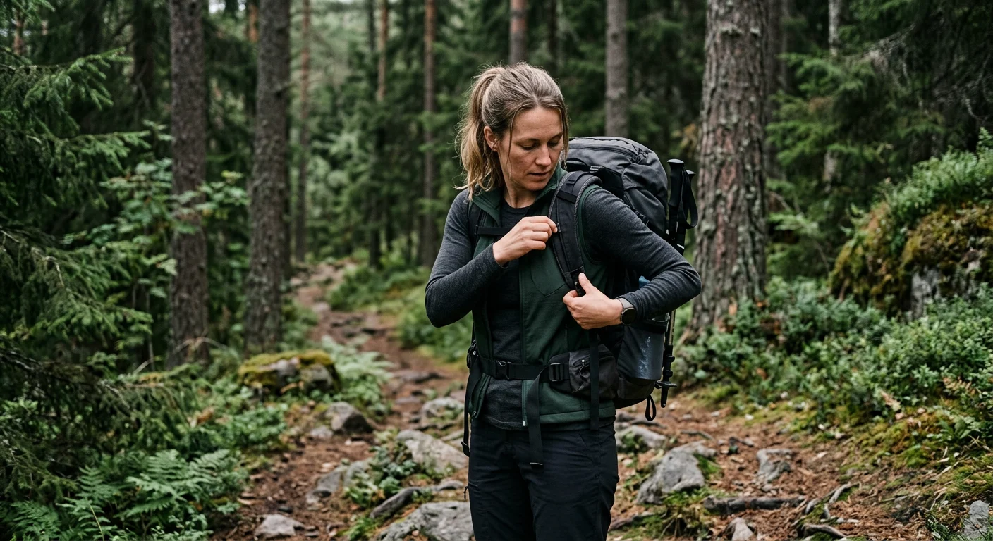 kobieta ubrana warstwowo