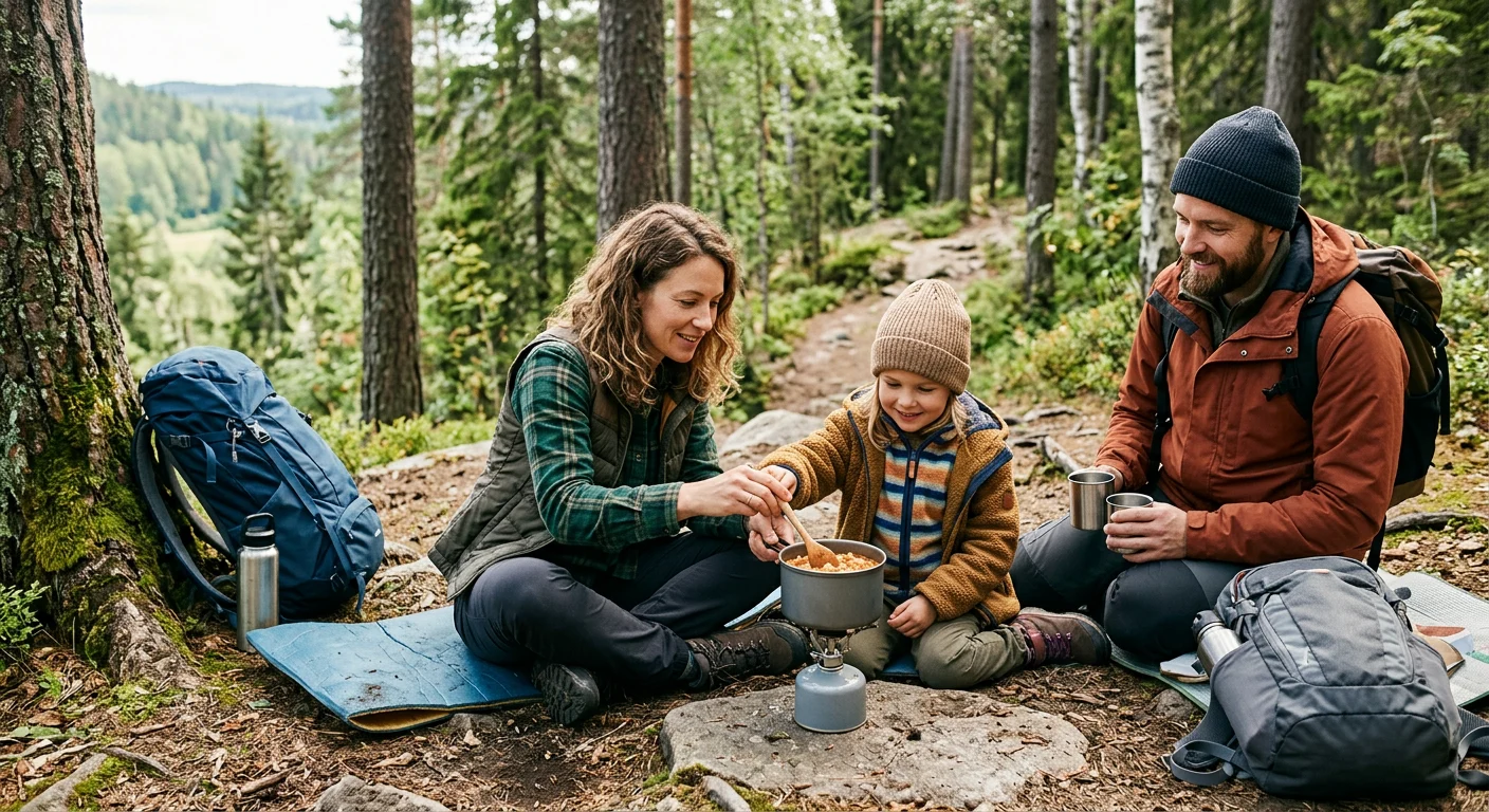dziecko z plecakiem na wyprawie
