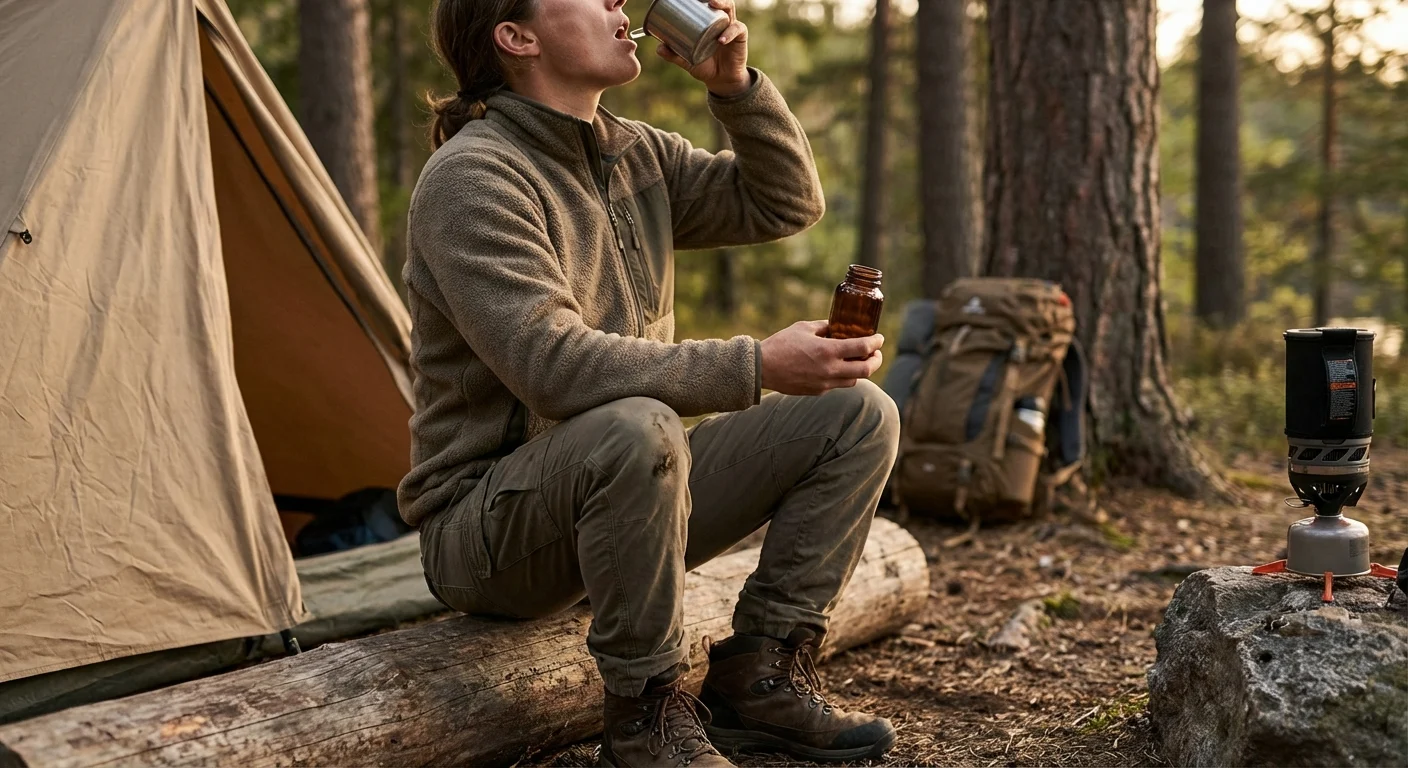 Wędrowiec przy namiocie