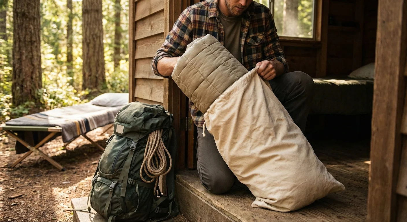 Śpiwór w worku kompresyjnym