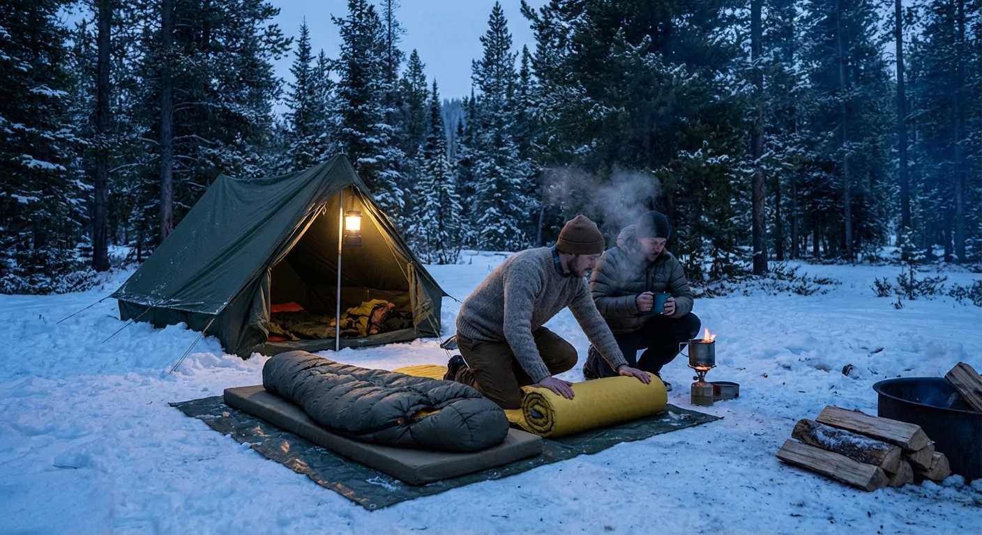 Zimowy biwak z namiotem