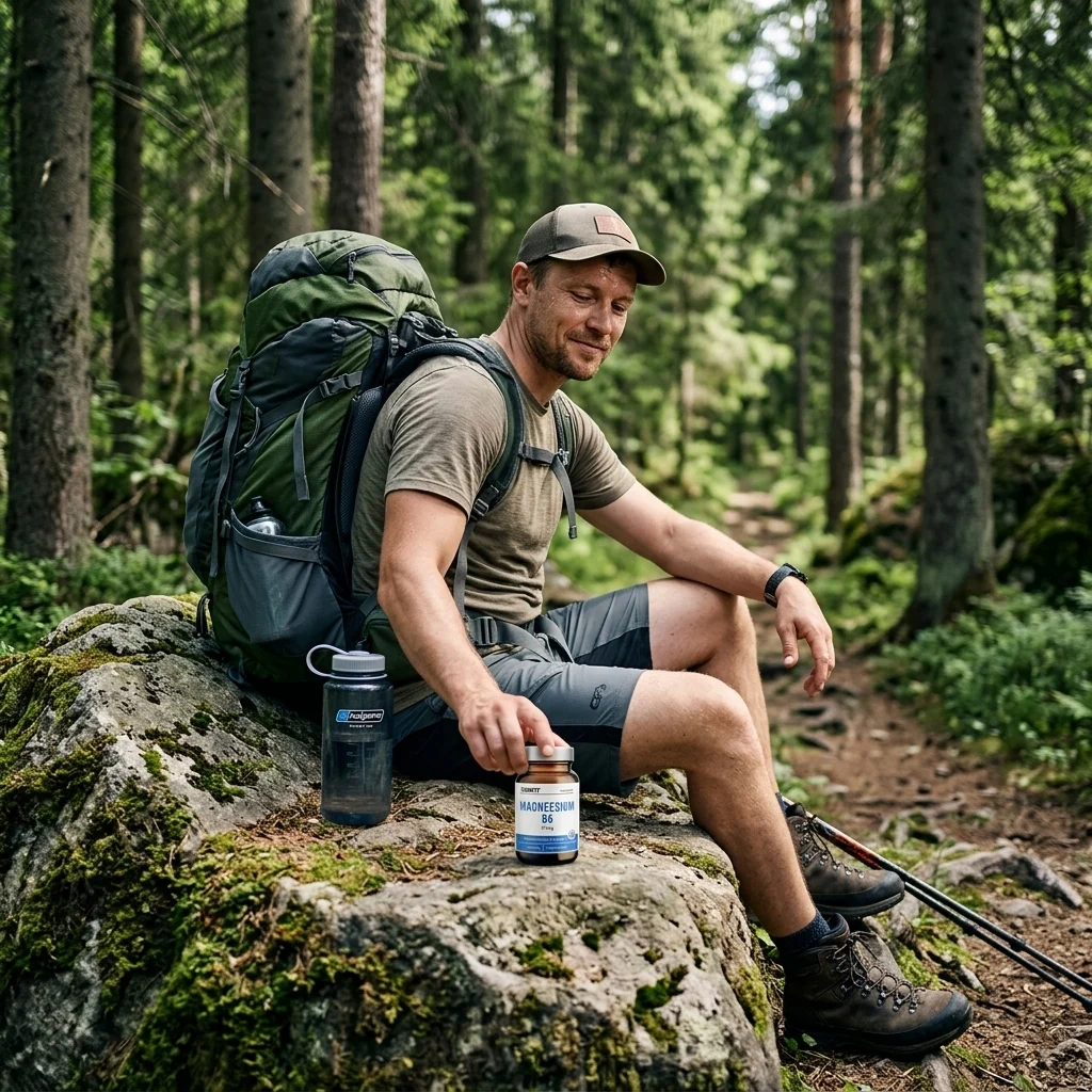 Matkaja puhkab metsas